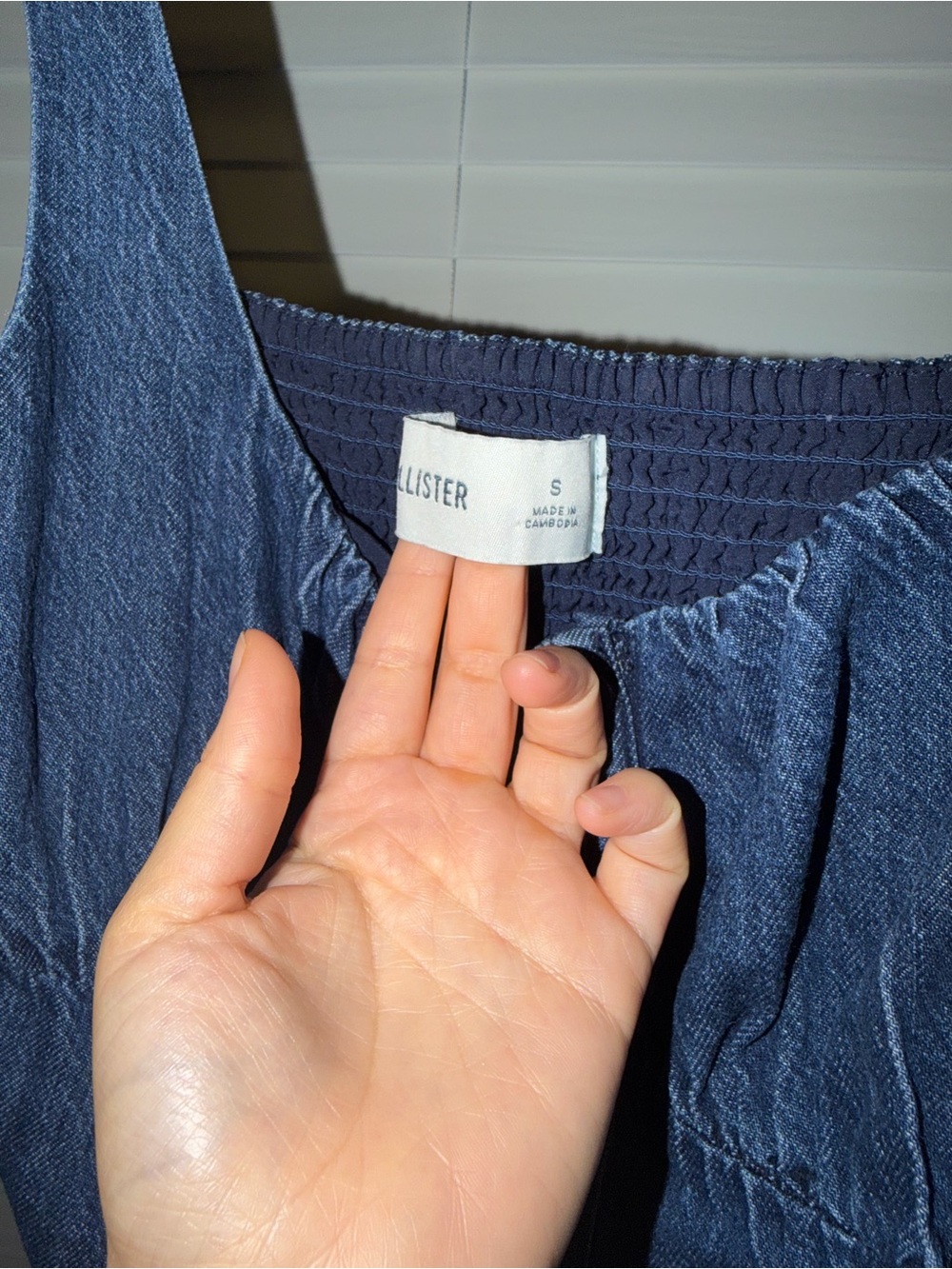 Hollister Denim Button-Front Camisole - Blue - Picture 4 of 4